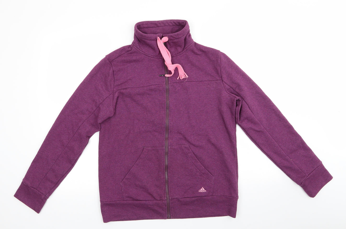 adidas Womens Purple  Cotton Full Zip Sweatshirt Size L   - Climate Control