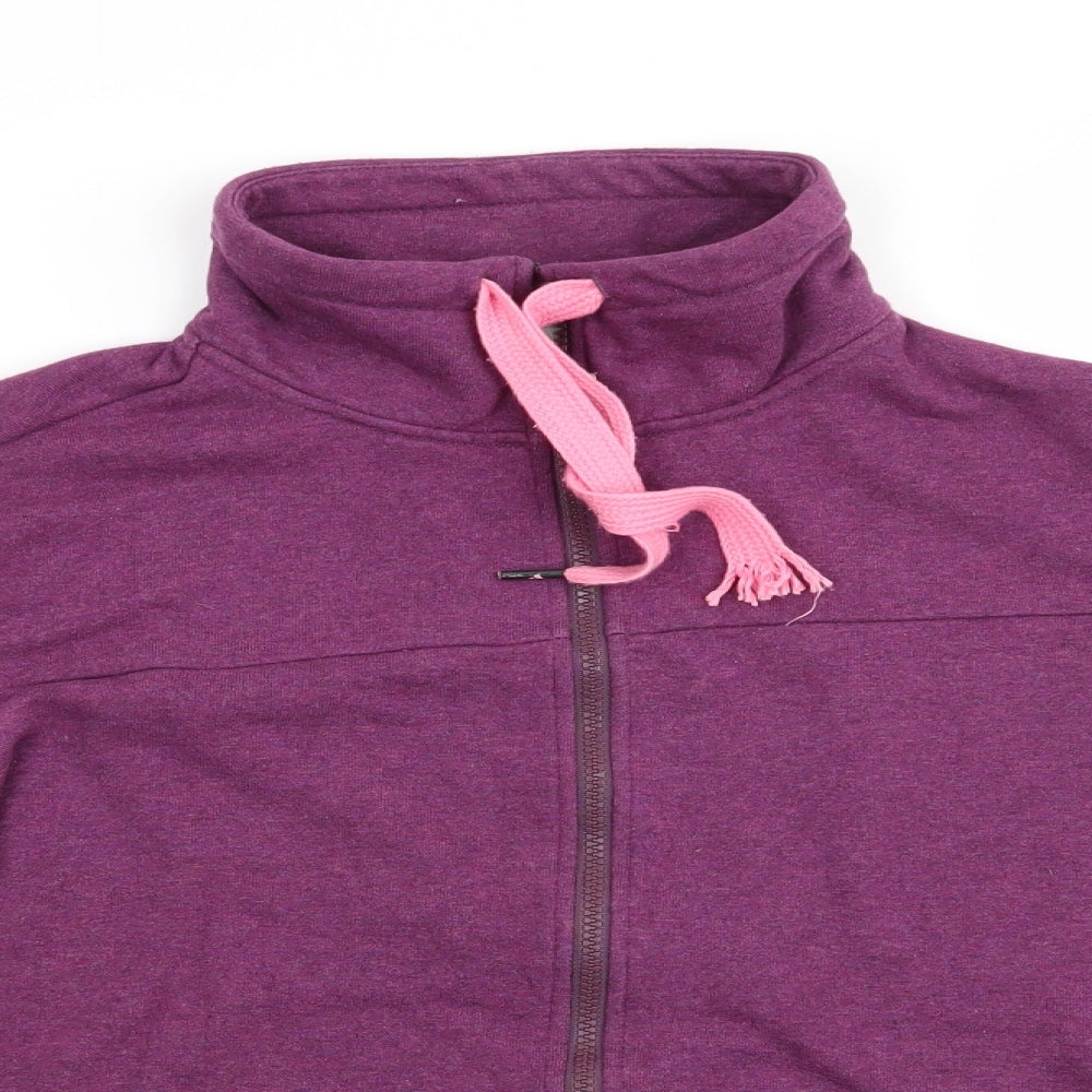 adidas Womens Purple  Cotton Full Zip Sweatshirt Size L   - Climate Control