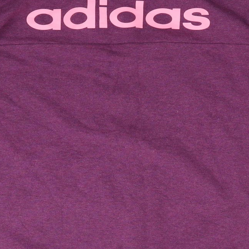 adidas Womens Purple  Cotton Full Zip Sweatshirt Size L   - Climate Control