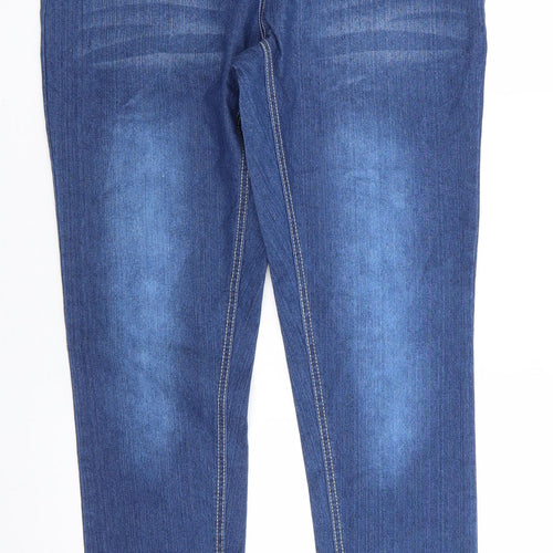 Secret Ruby Womens Blue  Cotton Straight Jeans Size 10 L32 in Regular  - Mid Blue