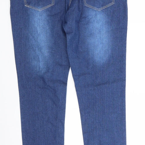 Secret Ruby Womens Blue  Cotton Straight Jeans Size 10 L32 in Regular  - Mid Blue