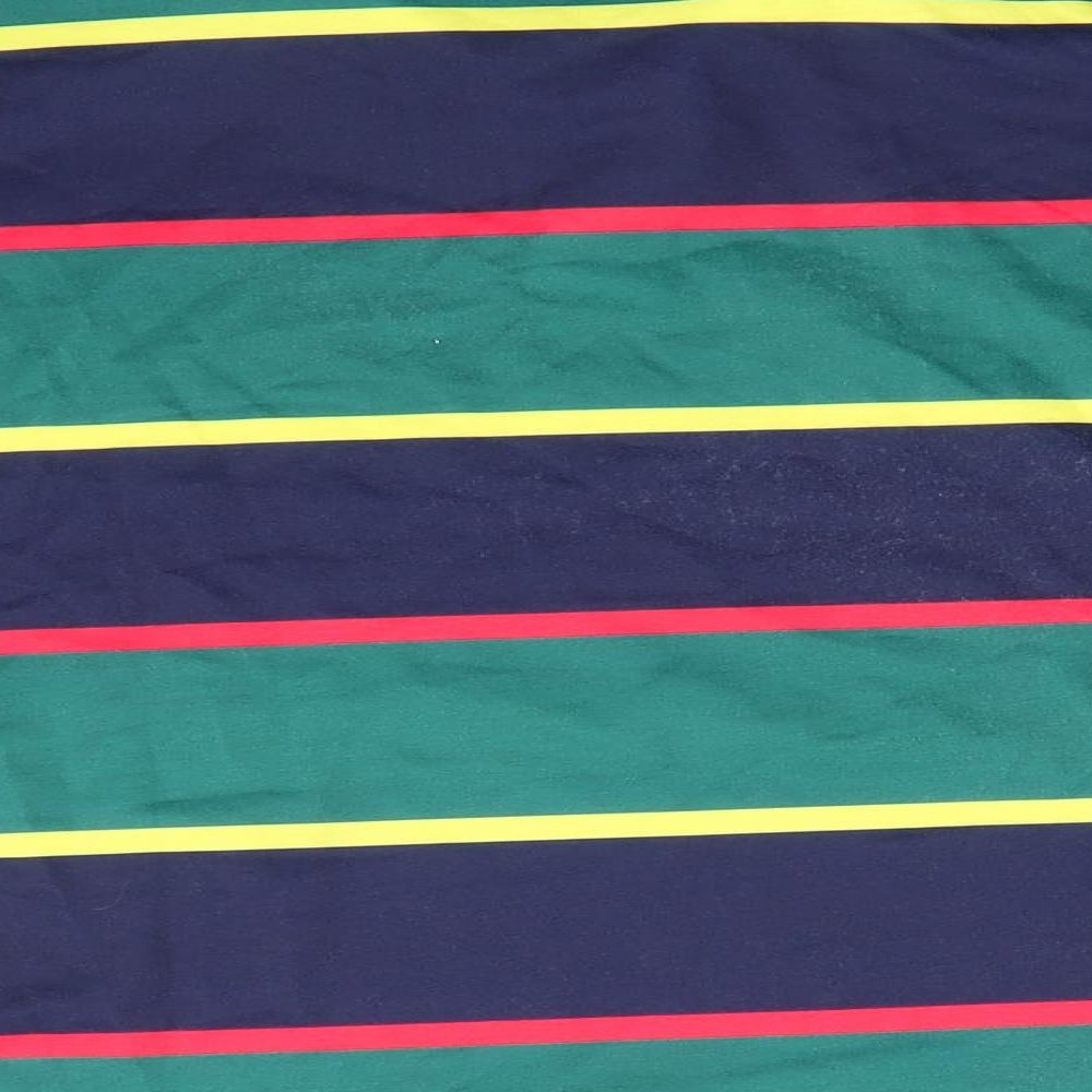 SheIn Mens Green Collared Striped Polyester Henley Jumper Size M   - Red Blue Green Yellow