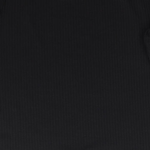 Florence and Fred Girls Black Striped Polyester Basic Casual Size 11-12 Years Round Neck  - Same colour vertical pattern stripe