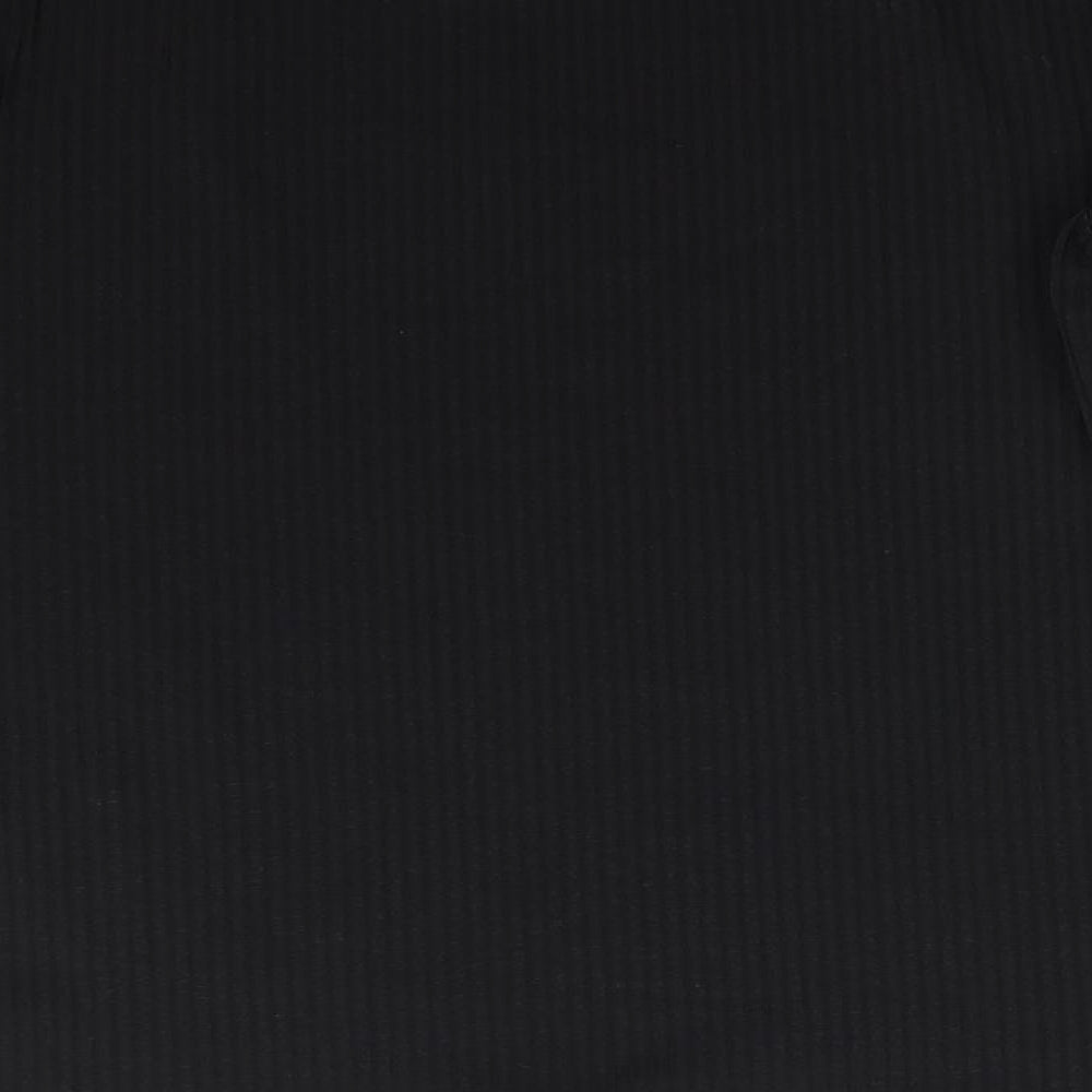 Florence and Fred Girls Black Striped Polyester Basic Casual Size 11-12 Years Round Neck  - Same colour vertical pattern stripe