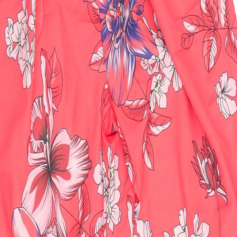 Preworn Womens Orange Floral  Bloomer Trousers Size 4XL L32 in Regular  - Silk feel Slightly Sheer