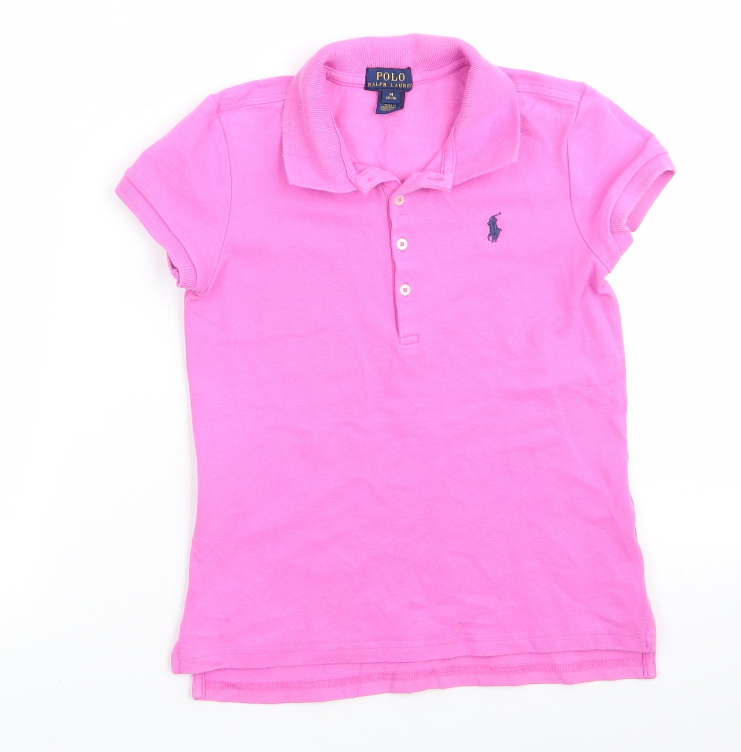 Polo Ralph Lauren Girls Pink  Cotton Basic Polo Size 8-9 Years Collared
