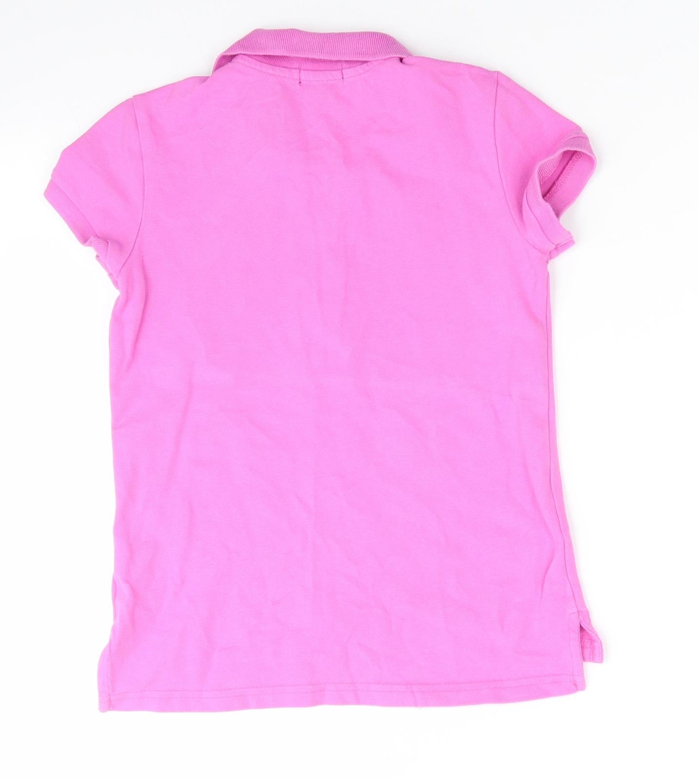 Polo Ralph Lauren Girls Pink  Cotton Basic Polo Size 8-9 Years Collared