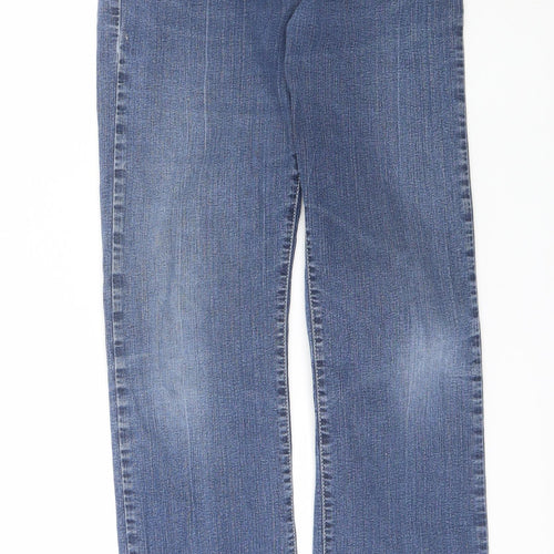Afibel Womens Blue  Cotton Straight Jeans Size 12 L28 in Regular