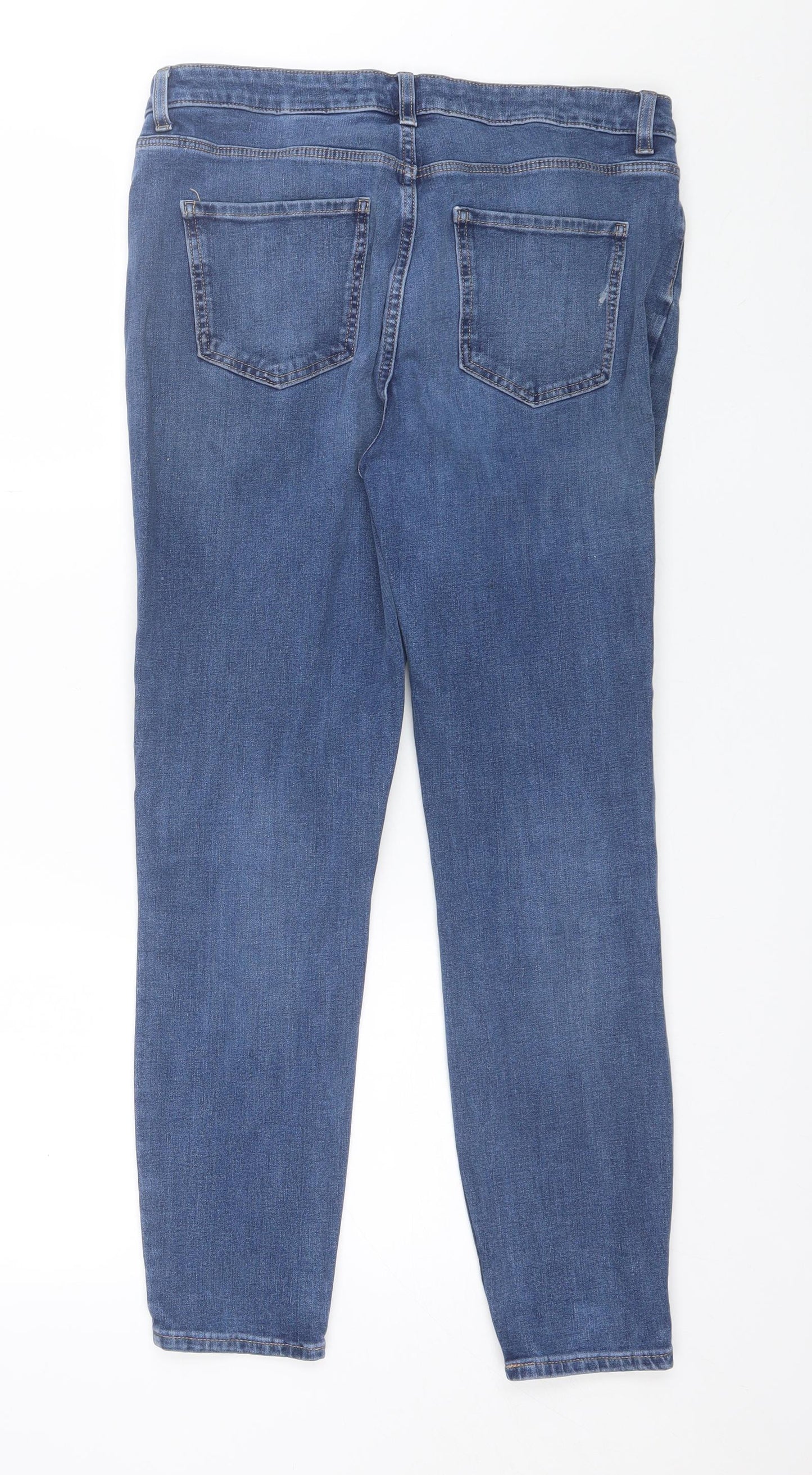 NEXT Womens Blue  Cotton Skinny Jeans Size 16 L26 in Regular