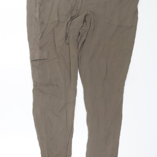 Yessica Womens Green  Viscose Trousers  Size 12 L28 in Regular