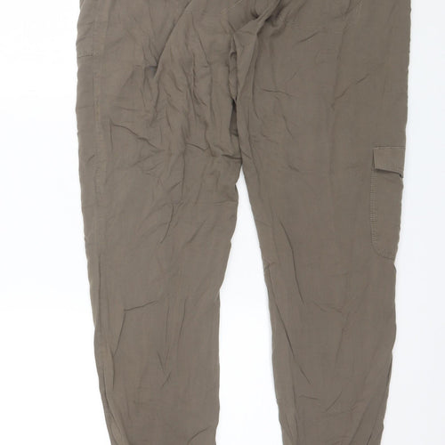 Yessica Womens Green  Viscose Trousers  Size 12 L28 in Regular