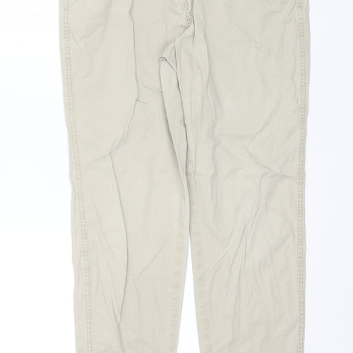 Papaya Womens Beige  Cotton Trousers  Size 12 L26 in Regular