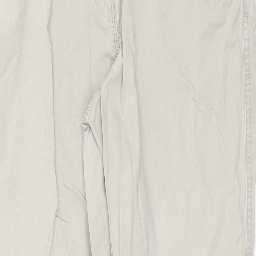 Papaya Womens Beige  Cotton Trousers  Size 12 L26 in Regular