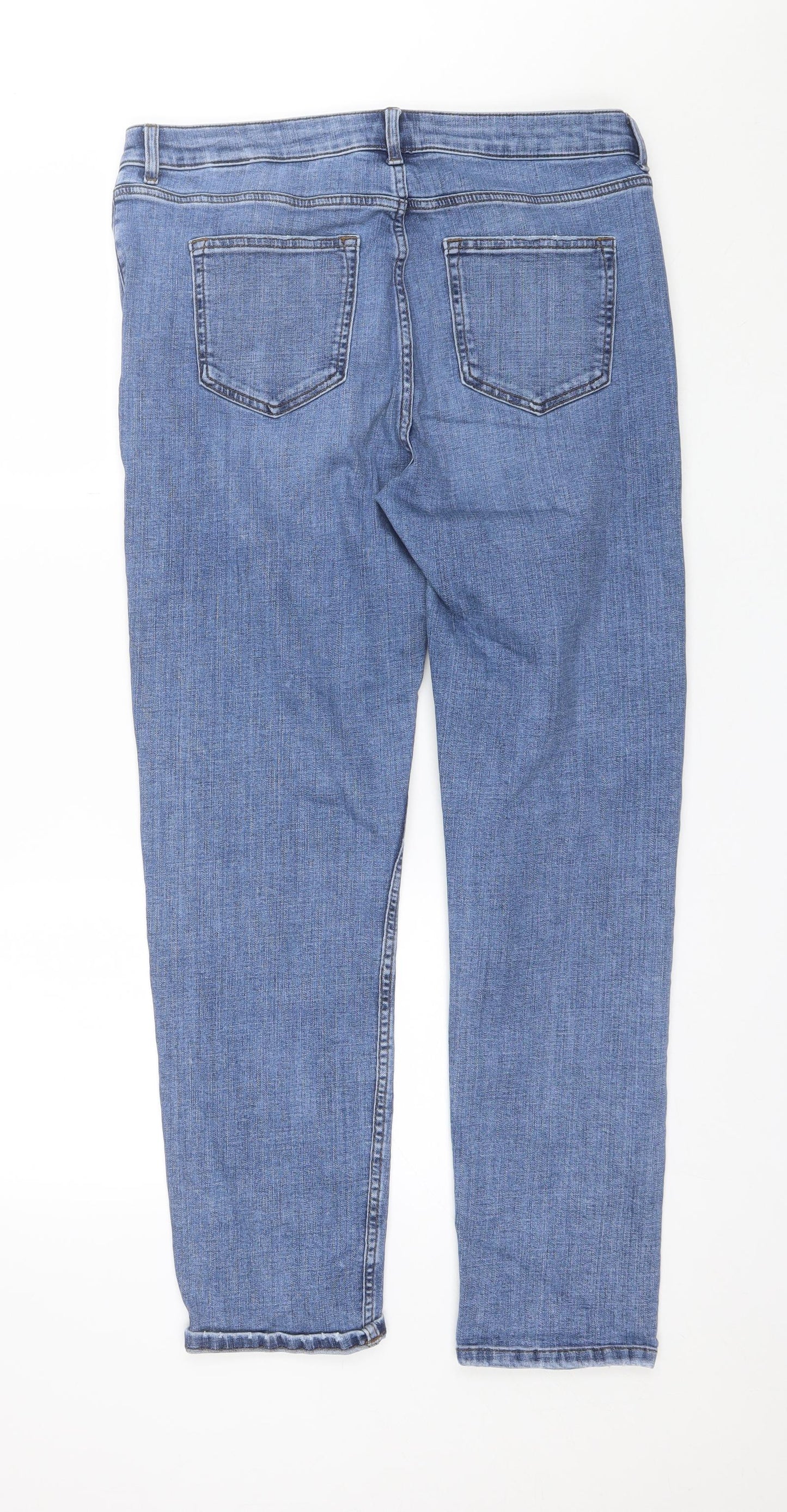 NEXT Womens Blue  Cotton Straight Jeans Size 14 L29 in Regular