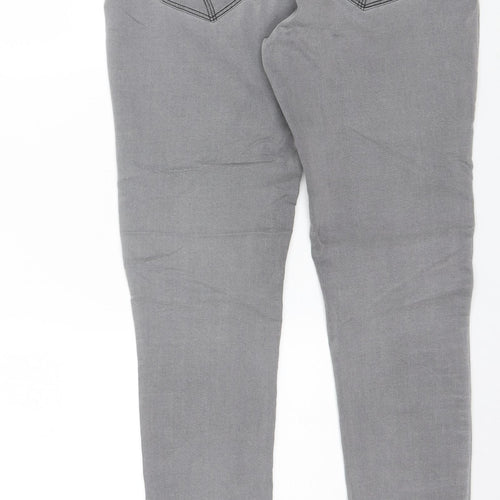 Denim CO. Womens Grey  Cotton Skinny Jeans Size 14 L28 in Regular