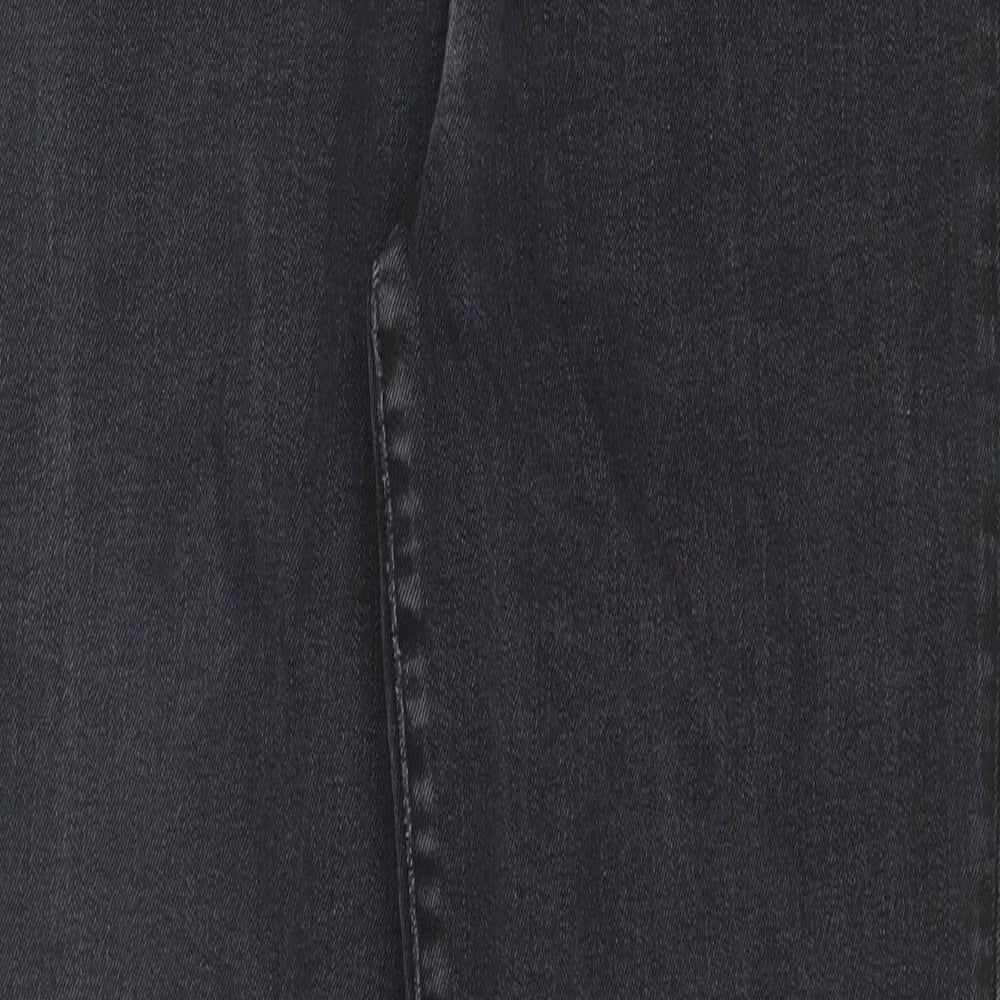 Marks and Spencer Womens Black  Cotton Mom Jeans Size 14 L27 in Regular