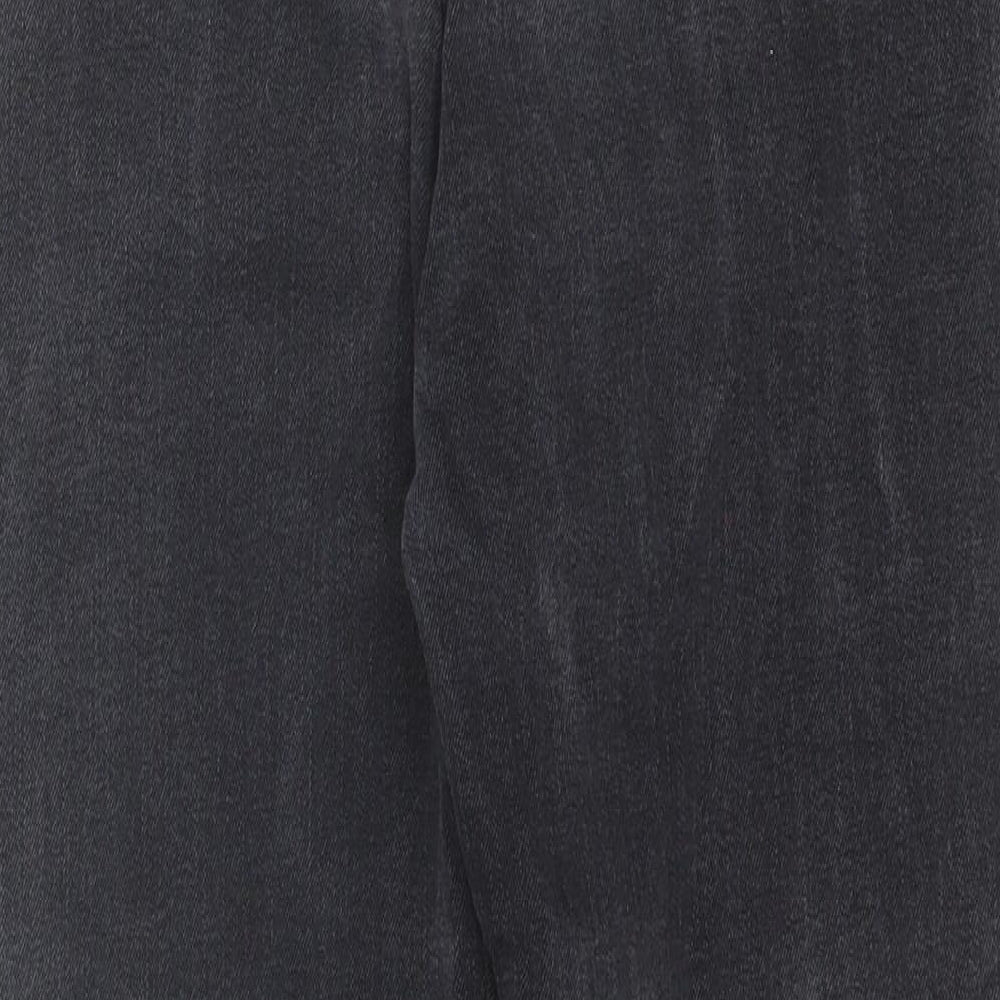 Marks and Spencer Womens Black  Cotton Mom Jeans Size 14 L27 in Regular