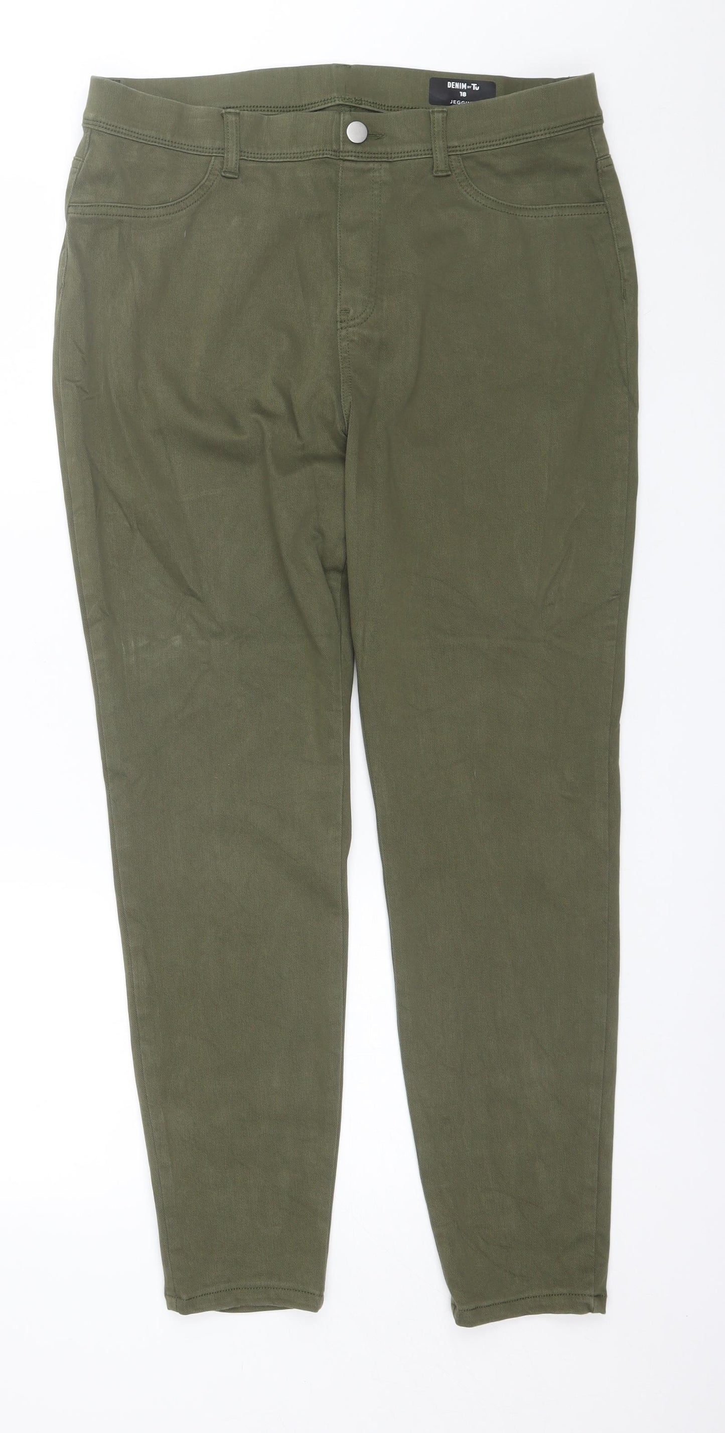TU Womens Green  Cotton Jegging Jeans Size 18 L27 in Regular