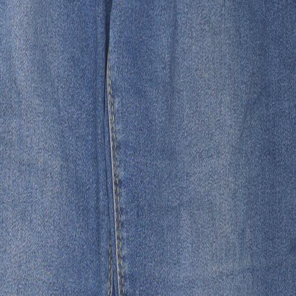 Boohoo Womens Blue  Cotton Skinny Jeans Size 14 L29 in Regular