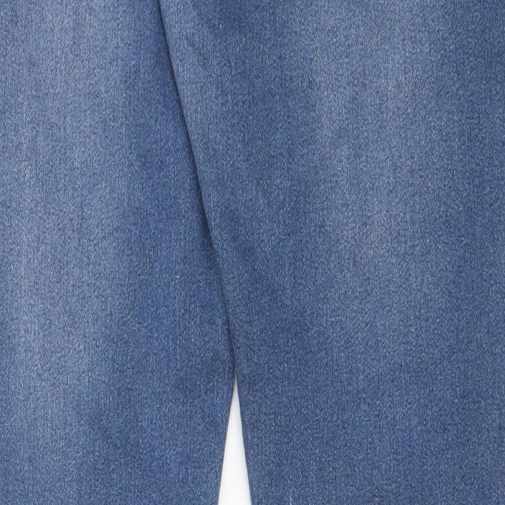 Boohoo Womens Blue  Cotton Skinny Jeans Size 14 L29 in Regular