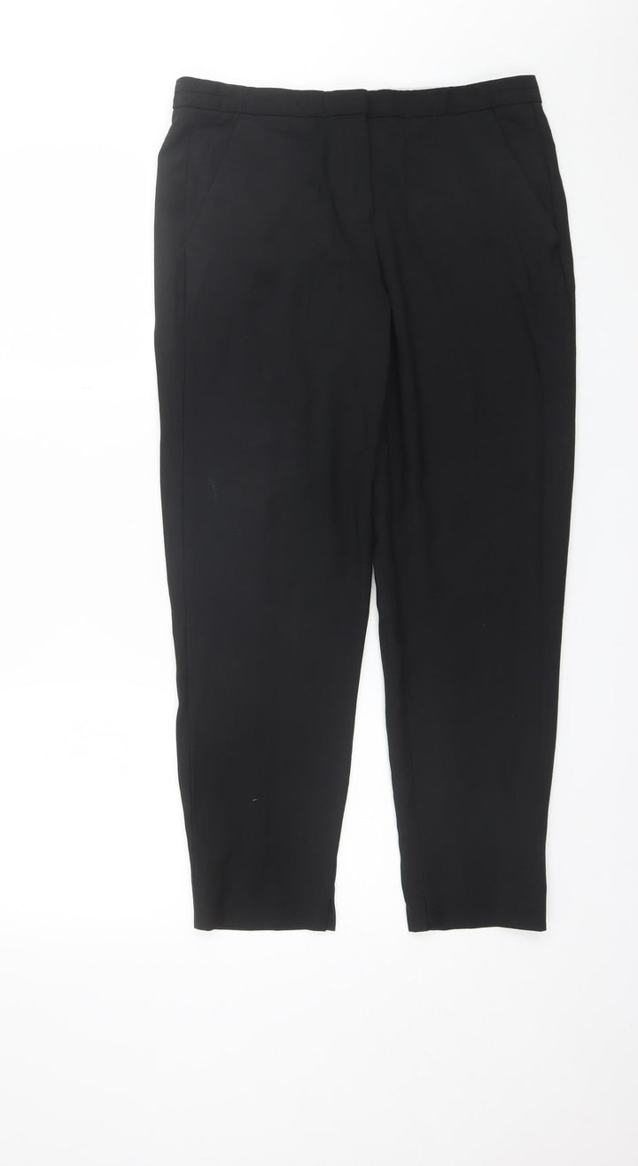 John Lewis Womens Black Polyester Dress Pants Trousers Size 12 L25 in Regular
