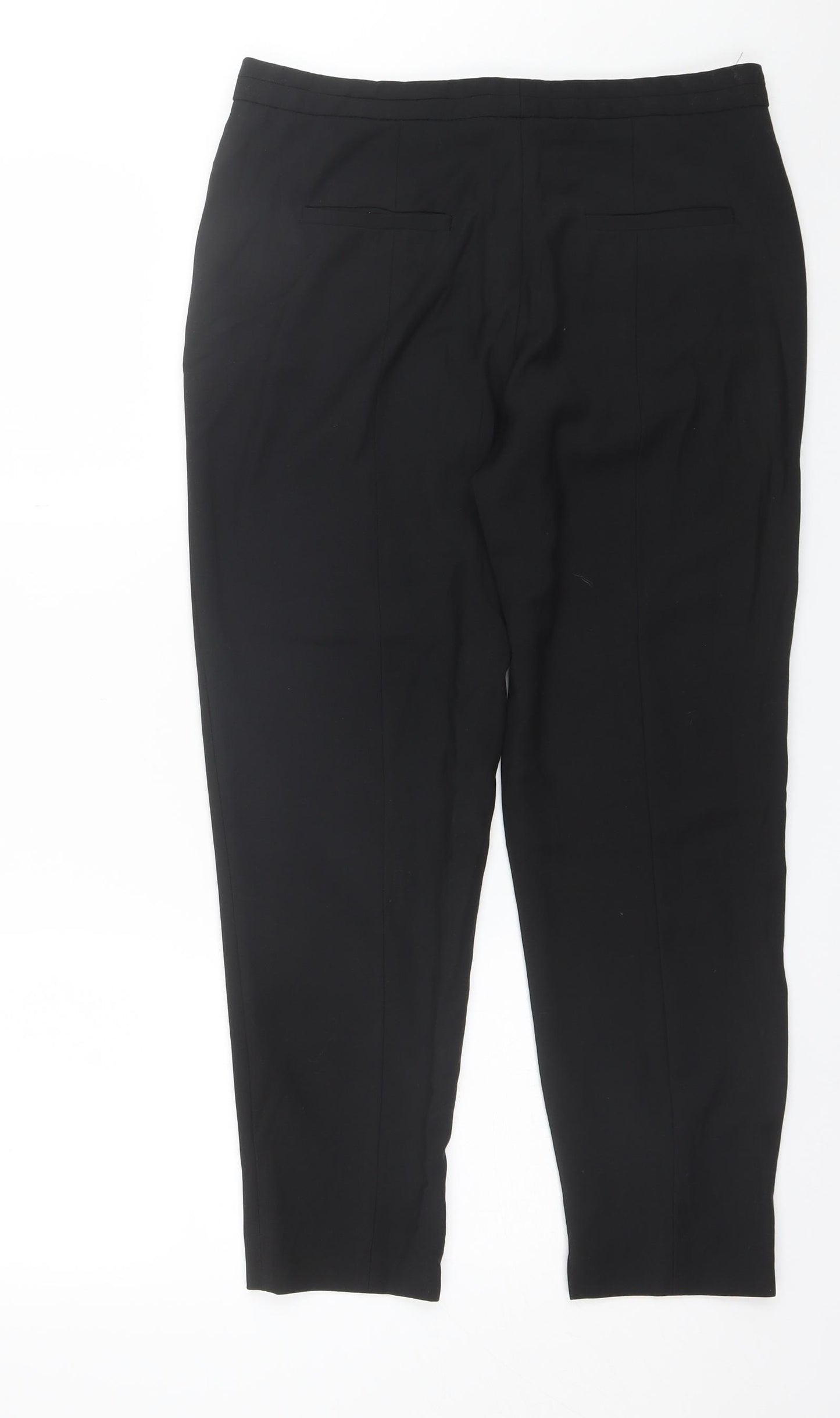John Lewis Womens Black  Polyester Dress Pants Trousers Size 12 L25 in Regular