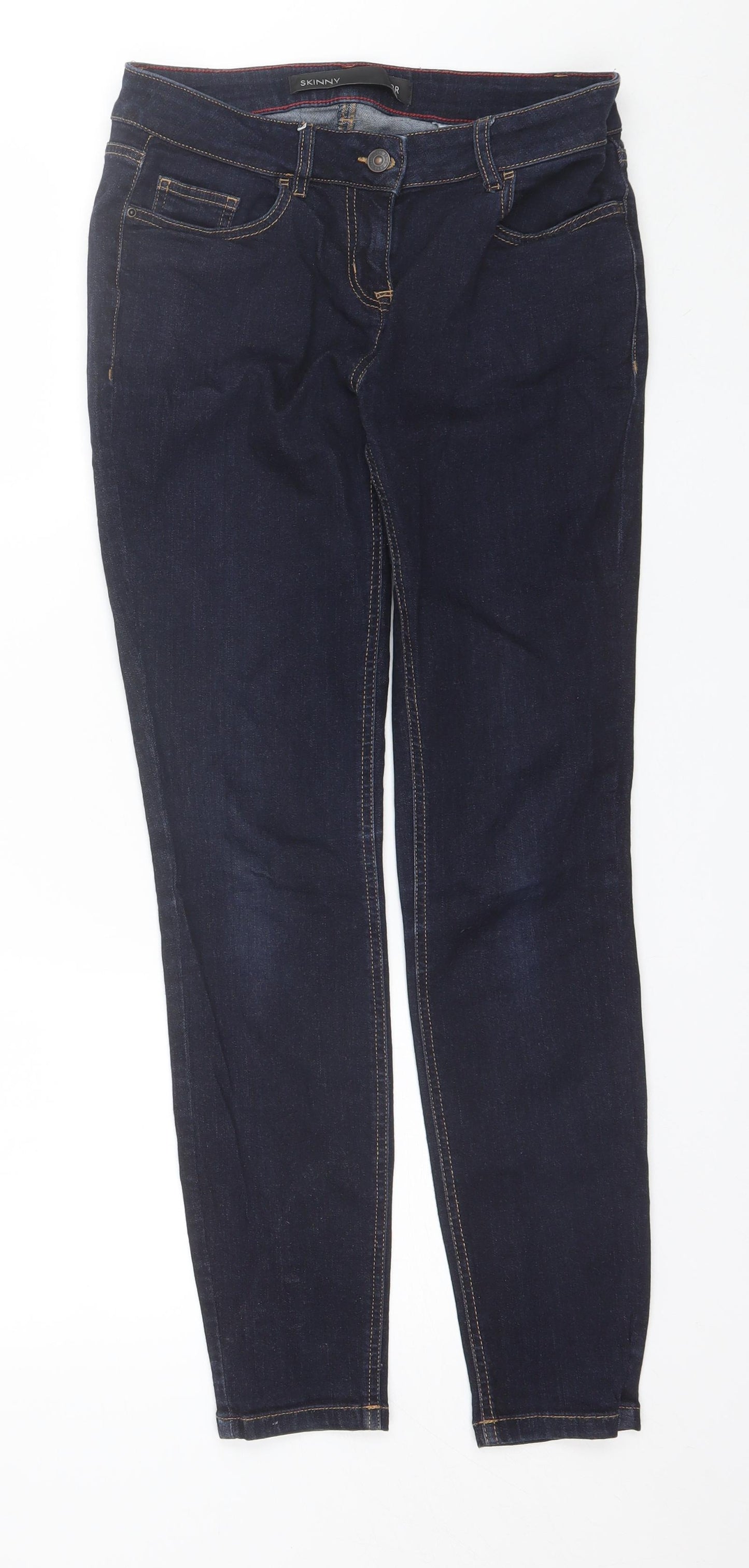 NEXT Womens Blue  Cotton Skinny Jeans Size 8 L28 in Regular