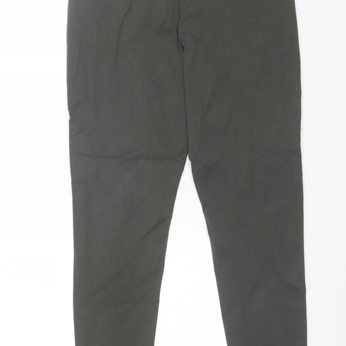 Marks and Spencer Womens Green  Cotton Blend Trousers  Size 30 in L25 in Regular