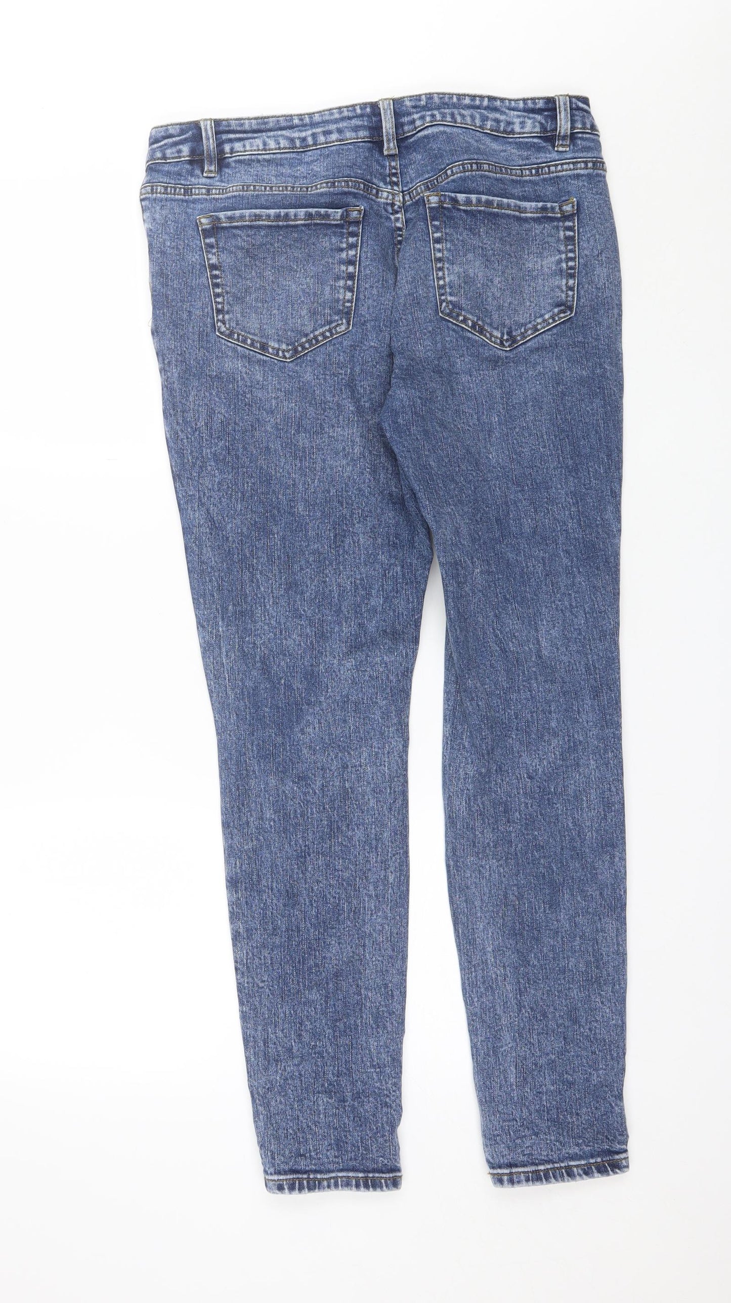 George Womens Blue  Cotton Skinny Jeans Size 14 L29 in Regular