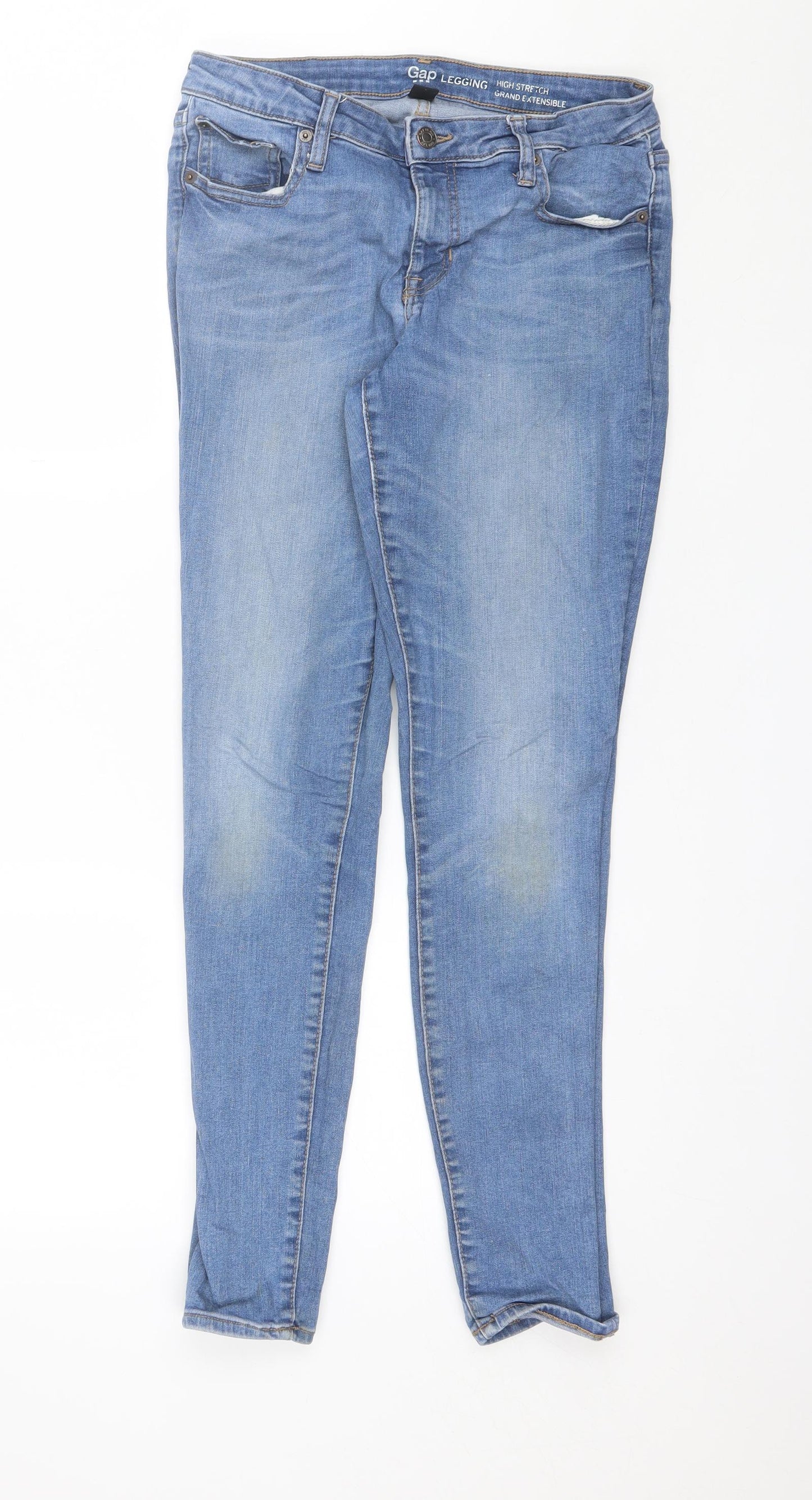 Gap Womens Blue  Cotton Skinny Jeans Size 12 L29 in Regular