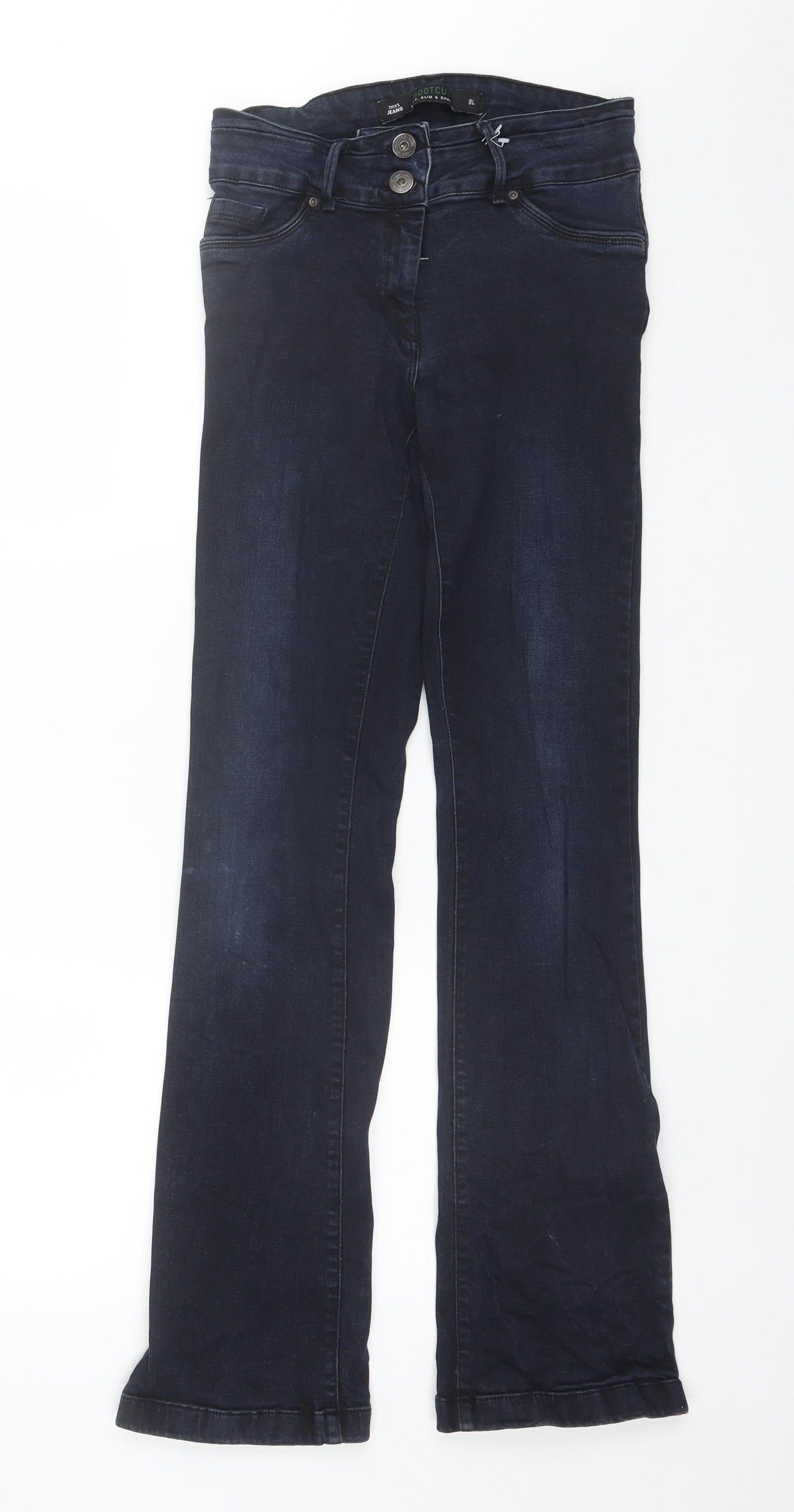 NEXT Womens Blue  Cotton Bootcut Jeans Size 8 L31 in Regular