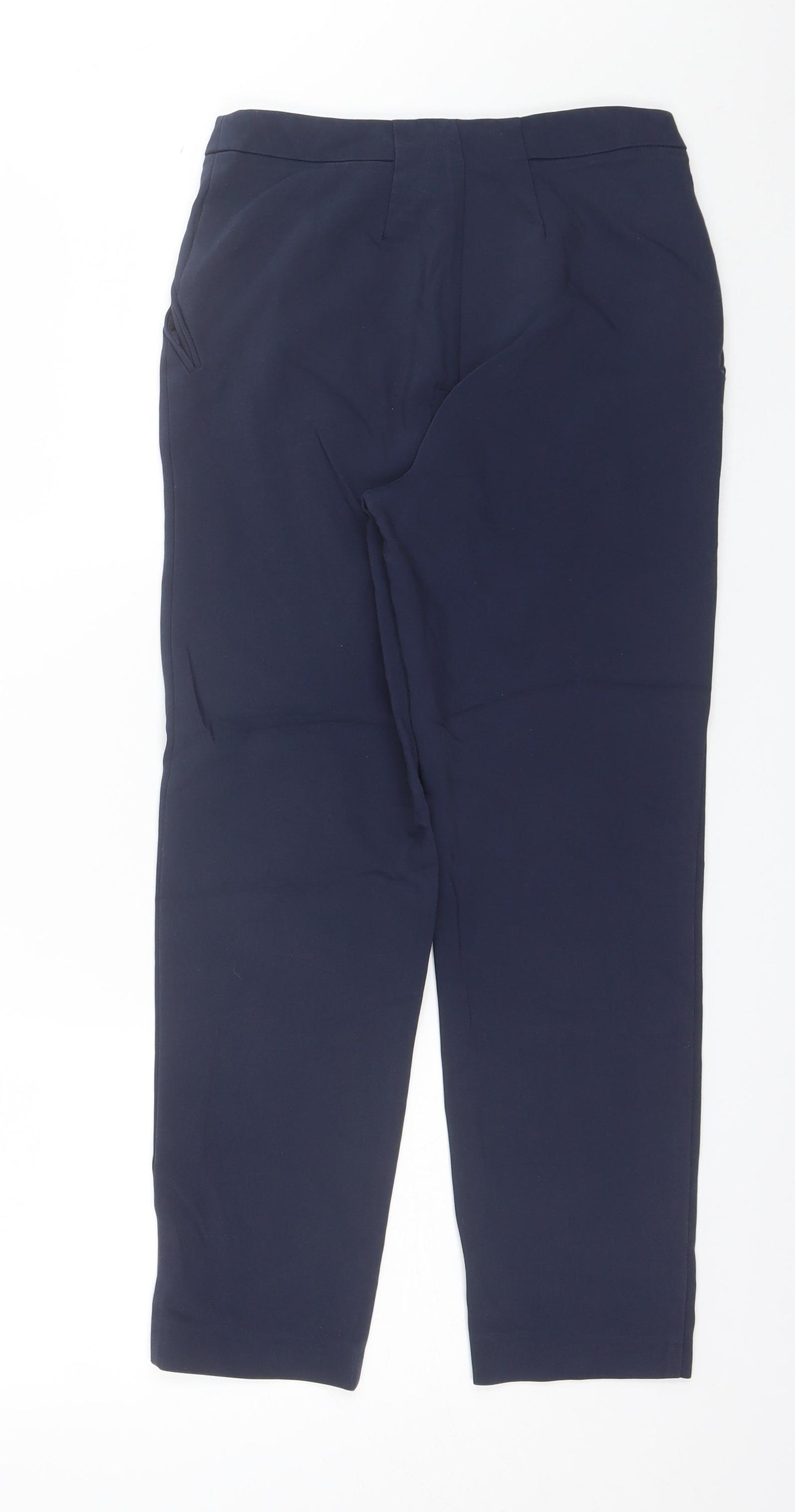 Topshop Womens Blue  Cotton Blend Capri Trousers Size 6 L24 in Regular