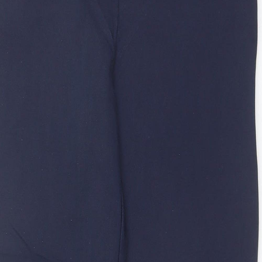 Topshop Womens Blue  Cotton Blend Capri Trousers Size 6 L24 in Regular