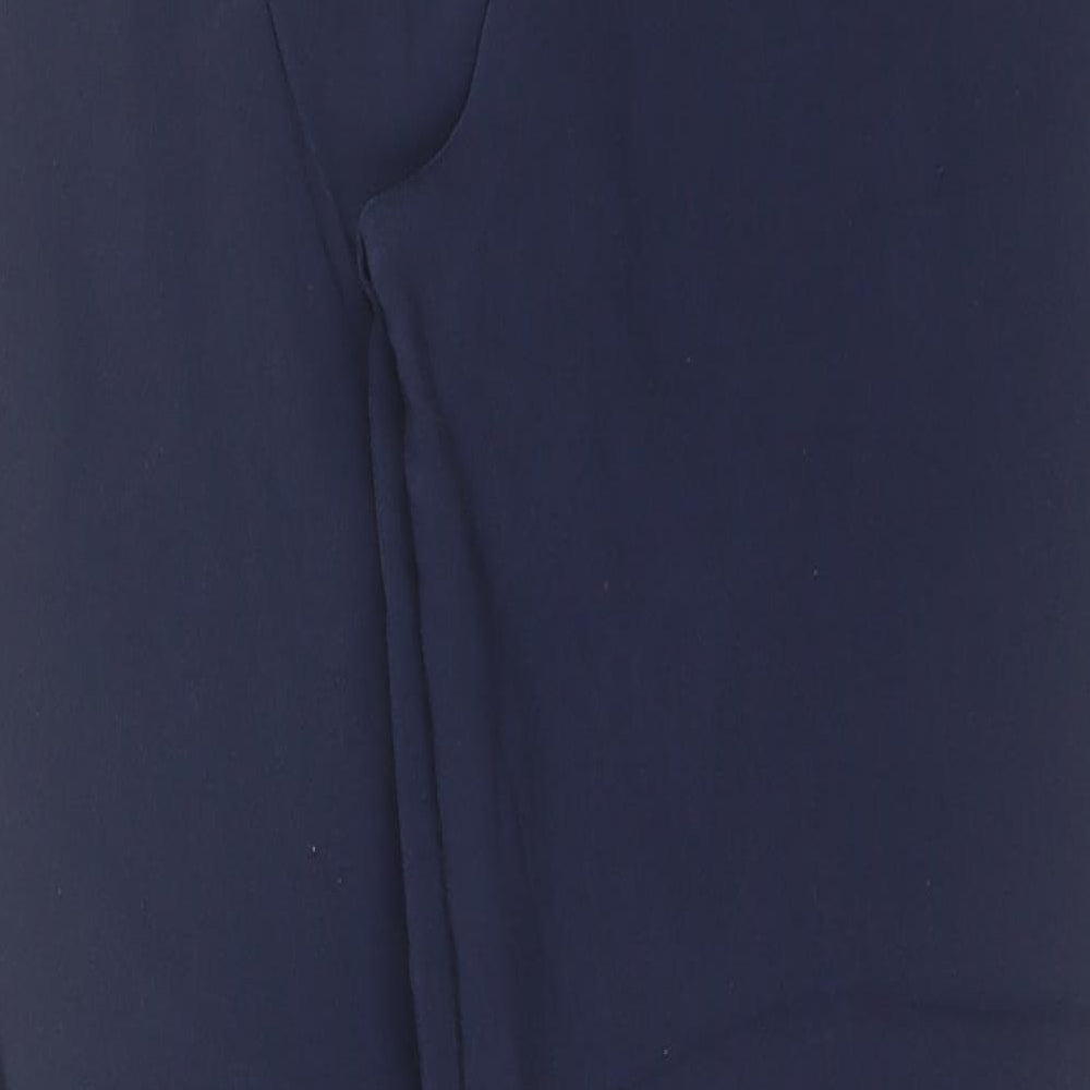 Topshop Womens Blue  Cotton Blend Capri Trousers Size 6 L24 in Regular