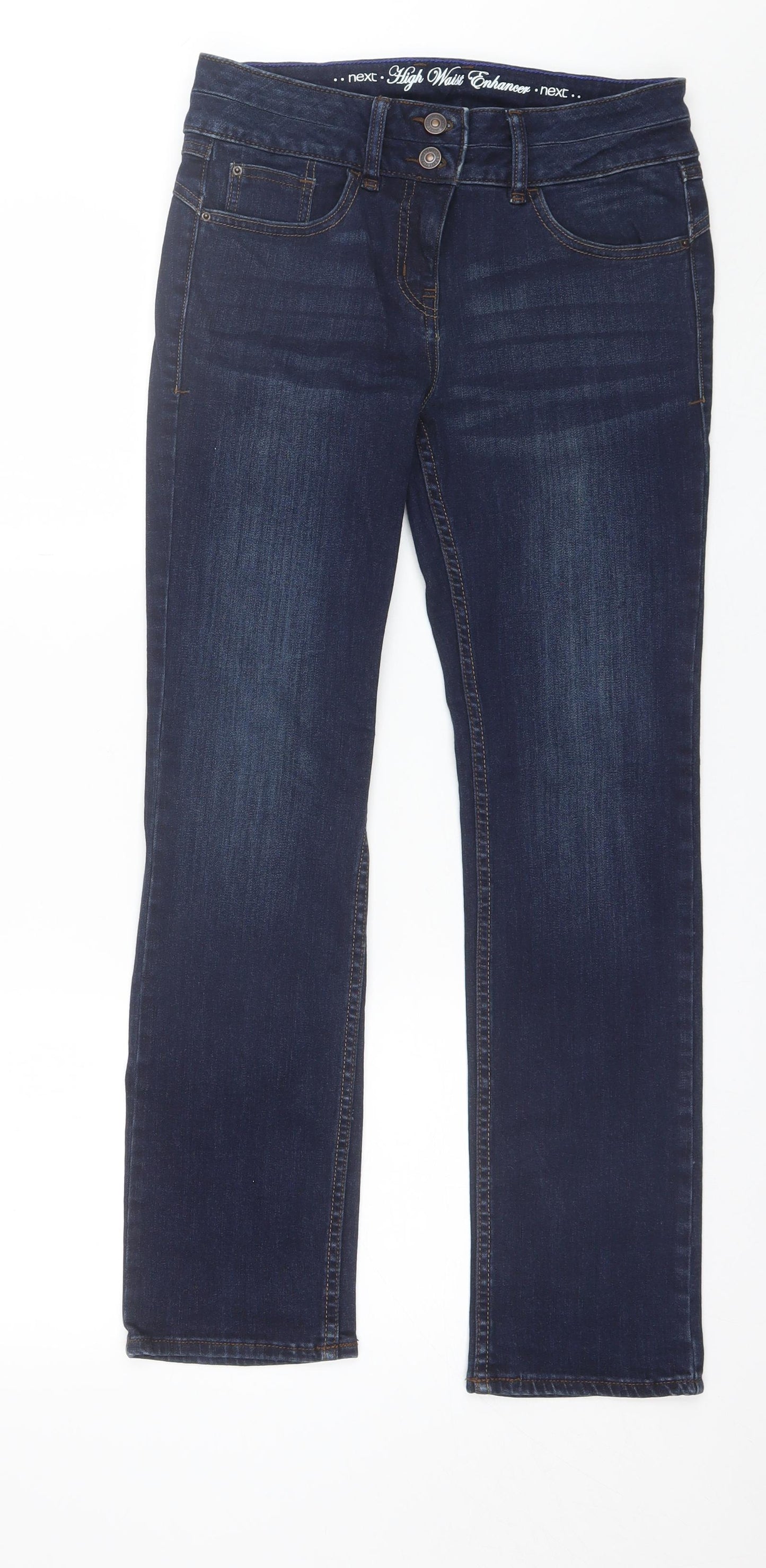 NEXT Womens Blue  Cotton Straight Jeans Size 10 L27 in Regular