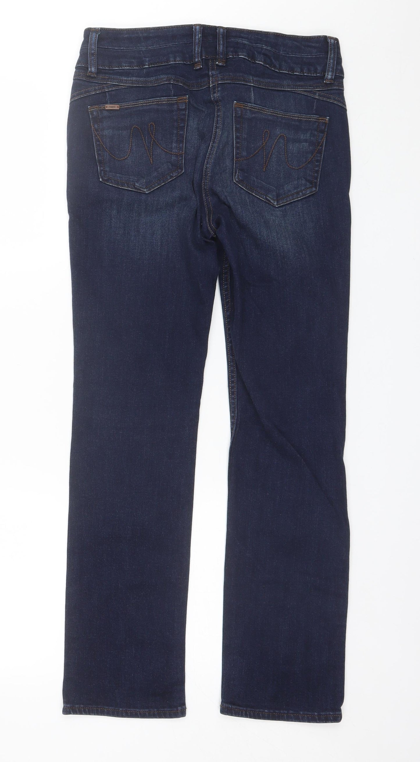 NEXT Womens Blue  Cotton Straight Jeans Size 10 L27 in Regular