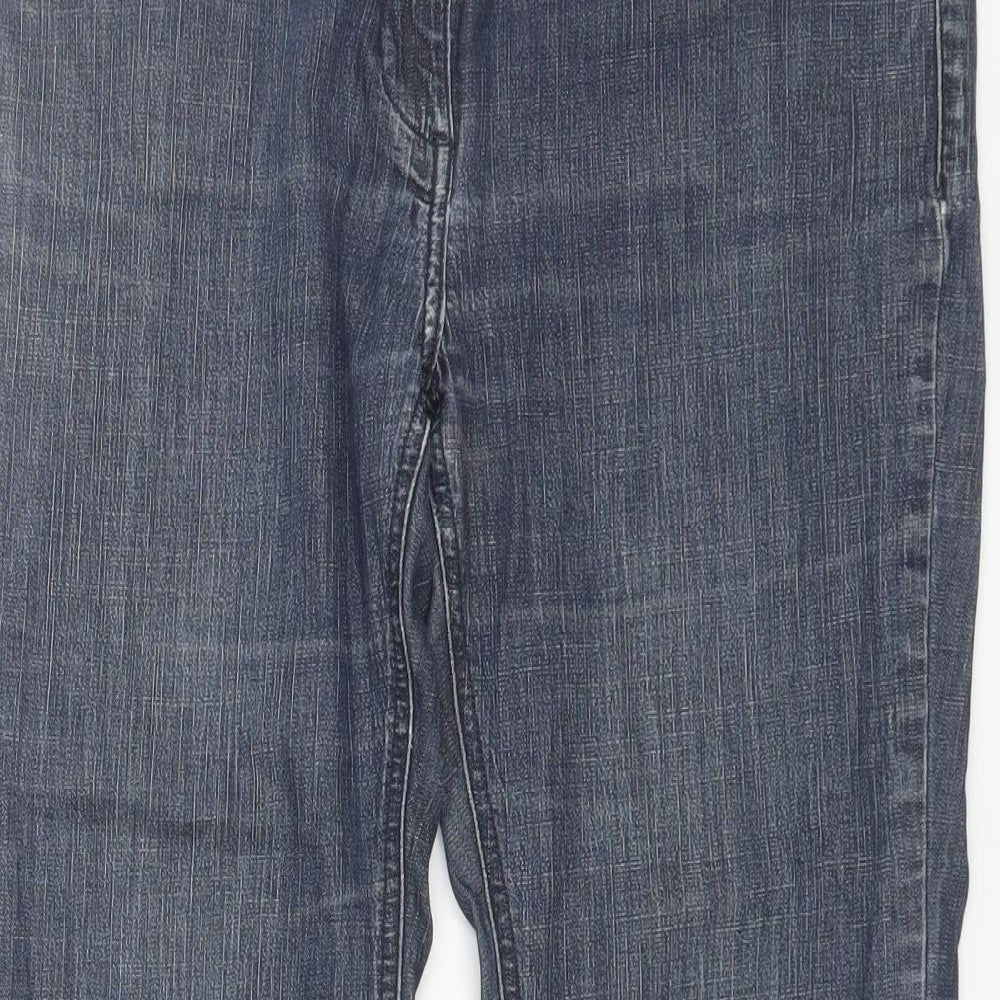Marks and Spencer Womens Blue  Cotton Bootcut Jeans Size 14 L25 in Regular  - Short length