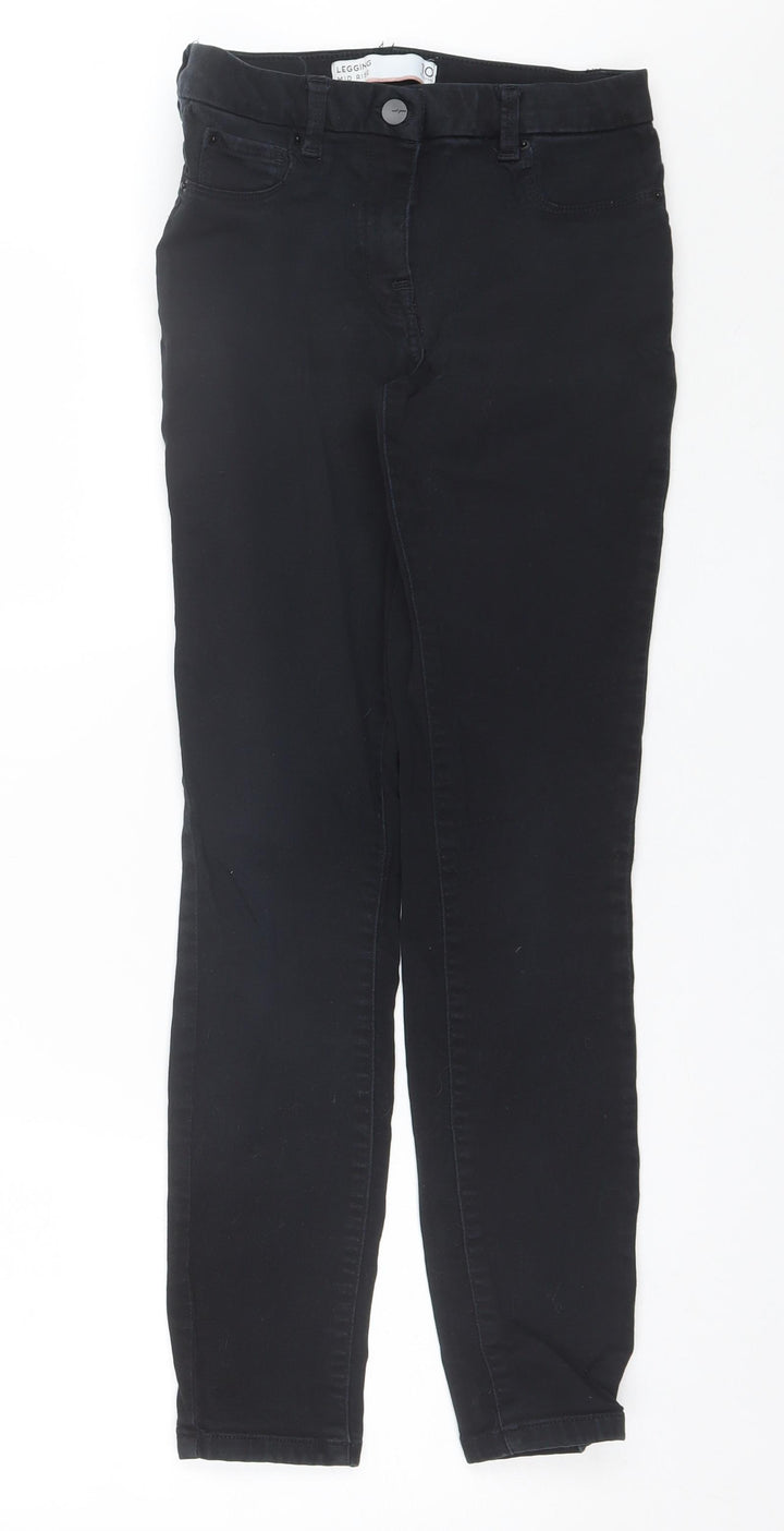 NEXT Womens Black Cotton Skinny Jeans Size 10 L26 in Regular