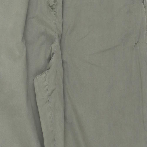 Marks and Spencer Womens Green  Cotton Trousers  Size 18 L29 in Regular