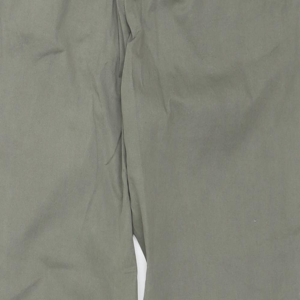 Marks and Spencer Womens Green  Cotton Trousers  Size 18 L29 in Regular