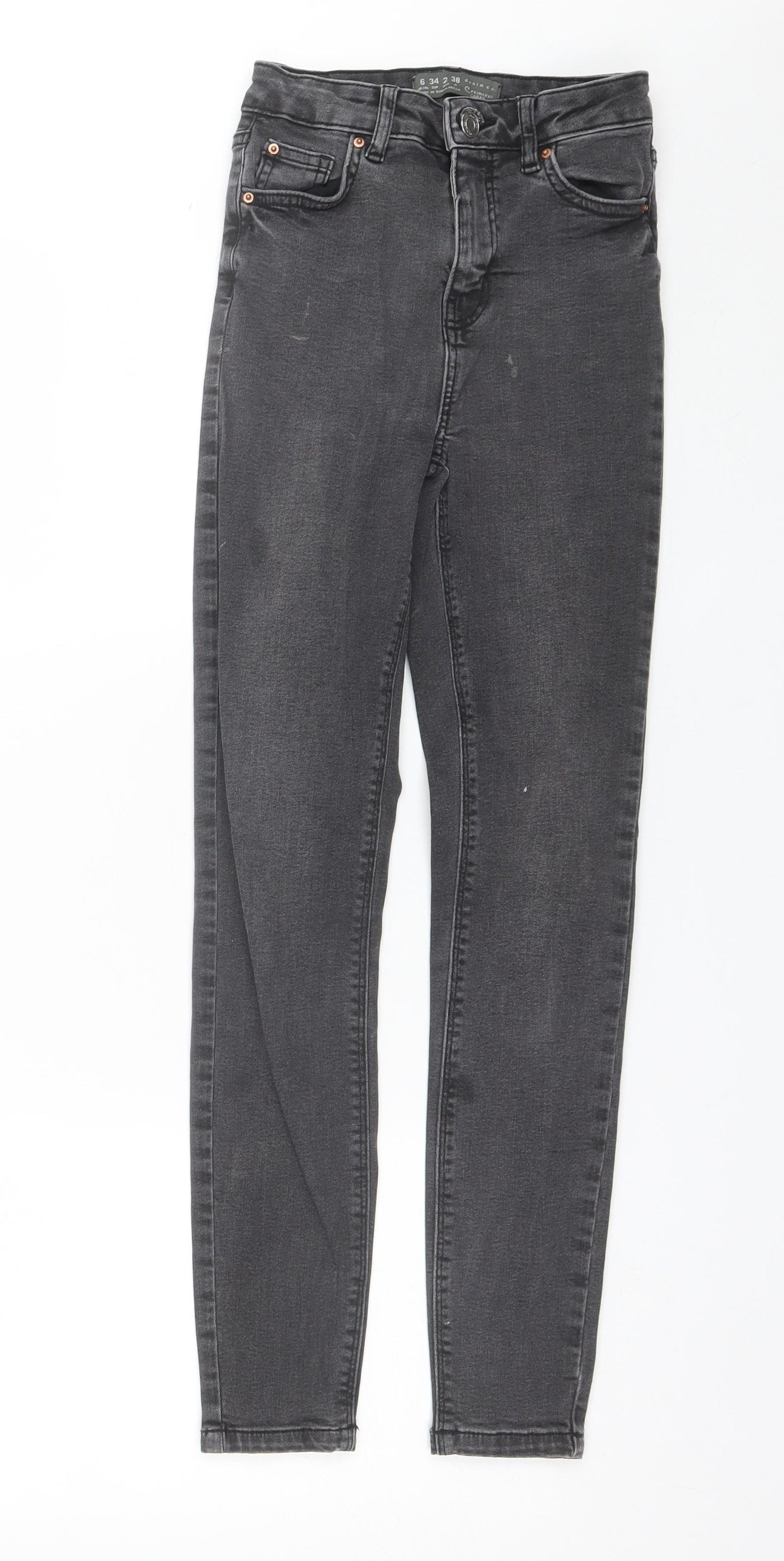 Denim Co Womens Black  Cotton Skinny Jeans Size 6 L26 in Regular