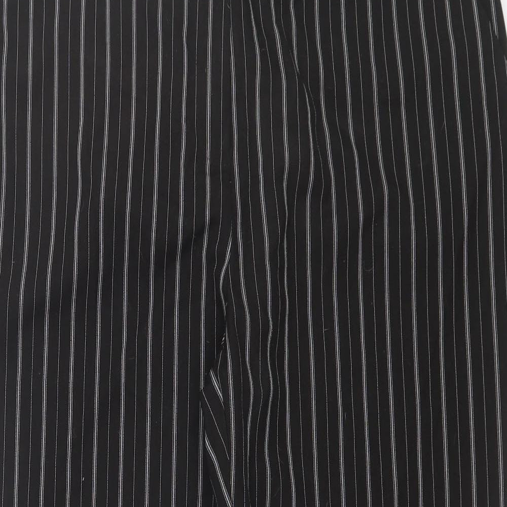 Dorothy Perkins Womens Black Striped Polyester Trousers  Size 16 L26 in Regular