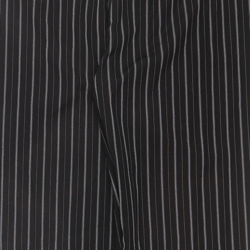 Dorothy Perkins Womens Black Striped Polyester Trousers  Size 16 L26 in Regular