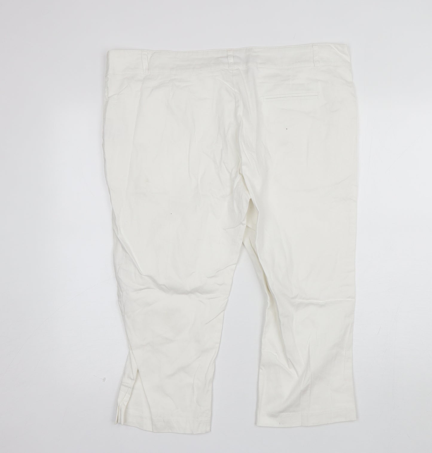 Just Elegance Womens White  Cotton Cut-Off Shorts Size 18 L19 in Regular