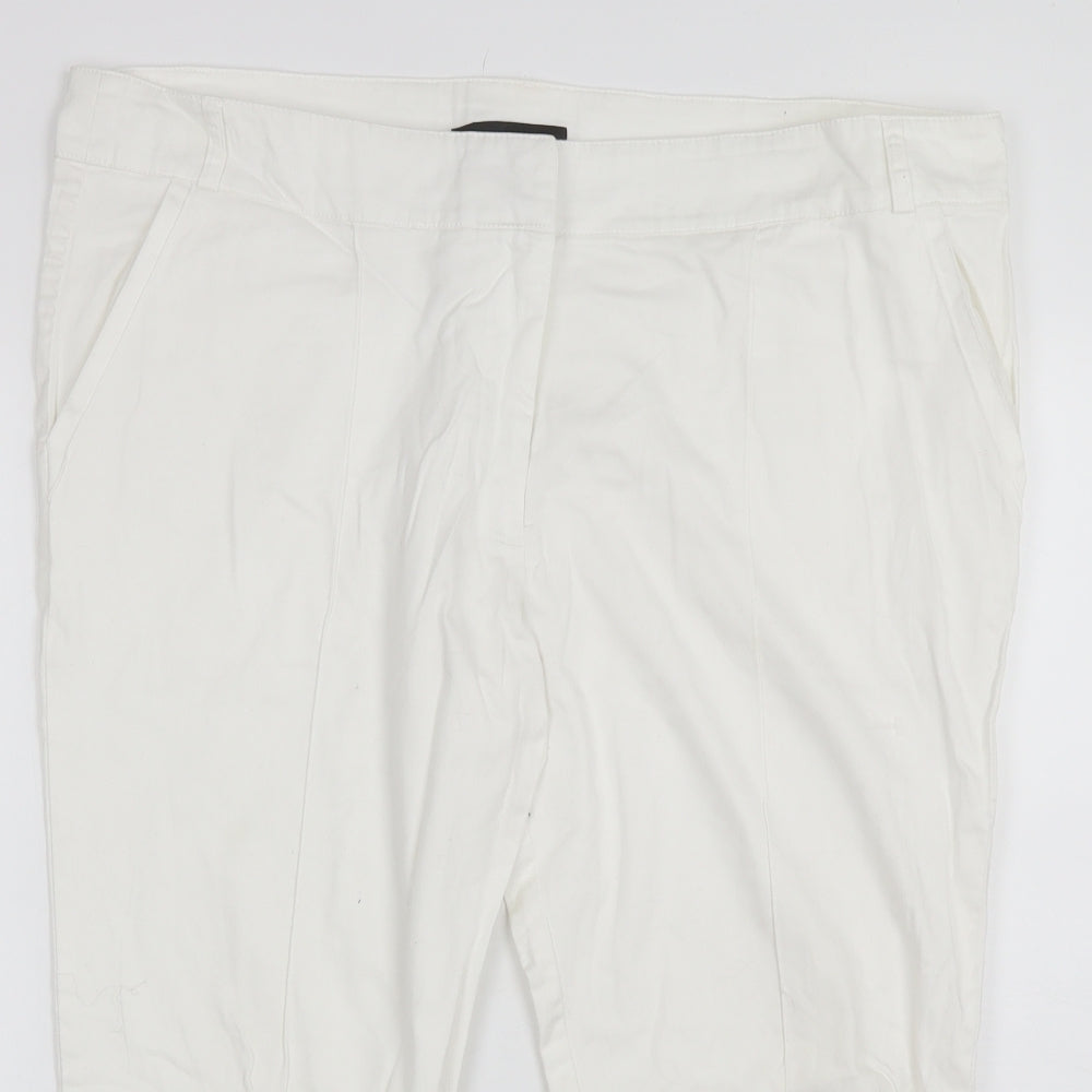 Just Elegance Womens White  Cotton Cut-Off Shorts Size 18 L19 in Regular
