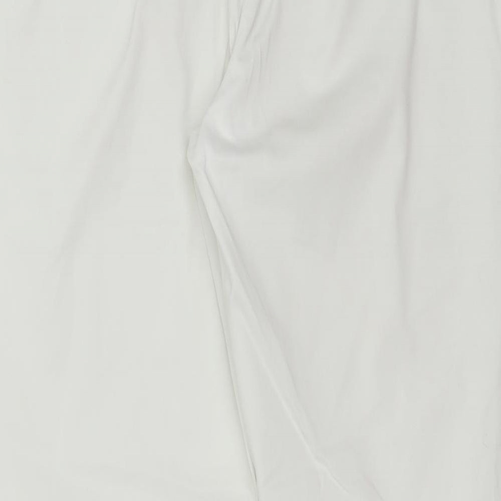 Marks and Spencer Womens White  Cotton Capri Trousers Size 14 L23 in Regular  - Short length