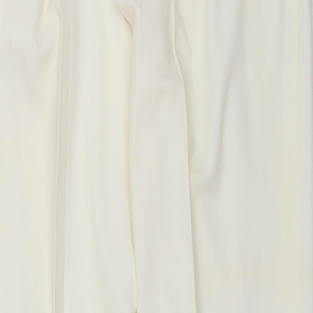 Marks and Spencer Womens Ivory  Polyester Dress Pants Trousers Size 14 L29 in Regular