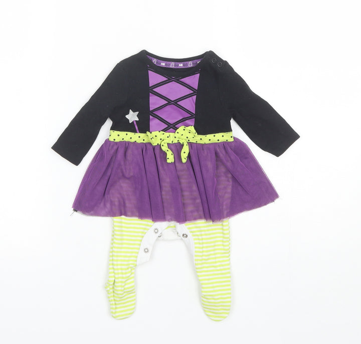 F&F Baby Purple Cotton Babygrow One-Piece Size 0-3 Months