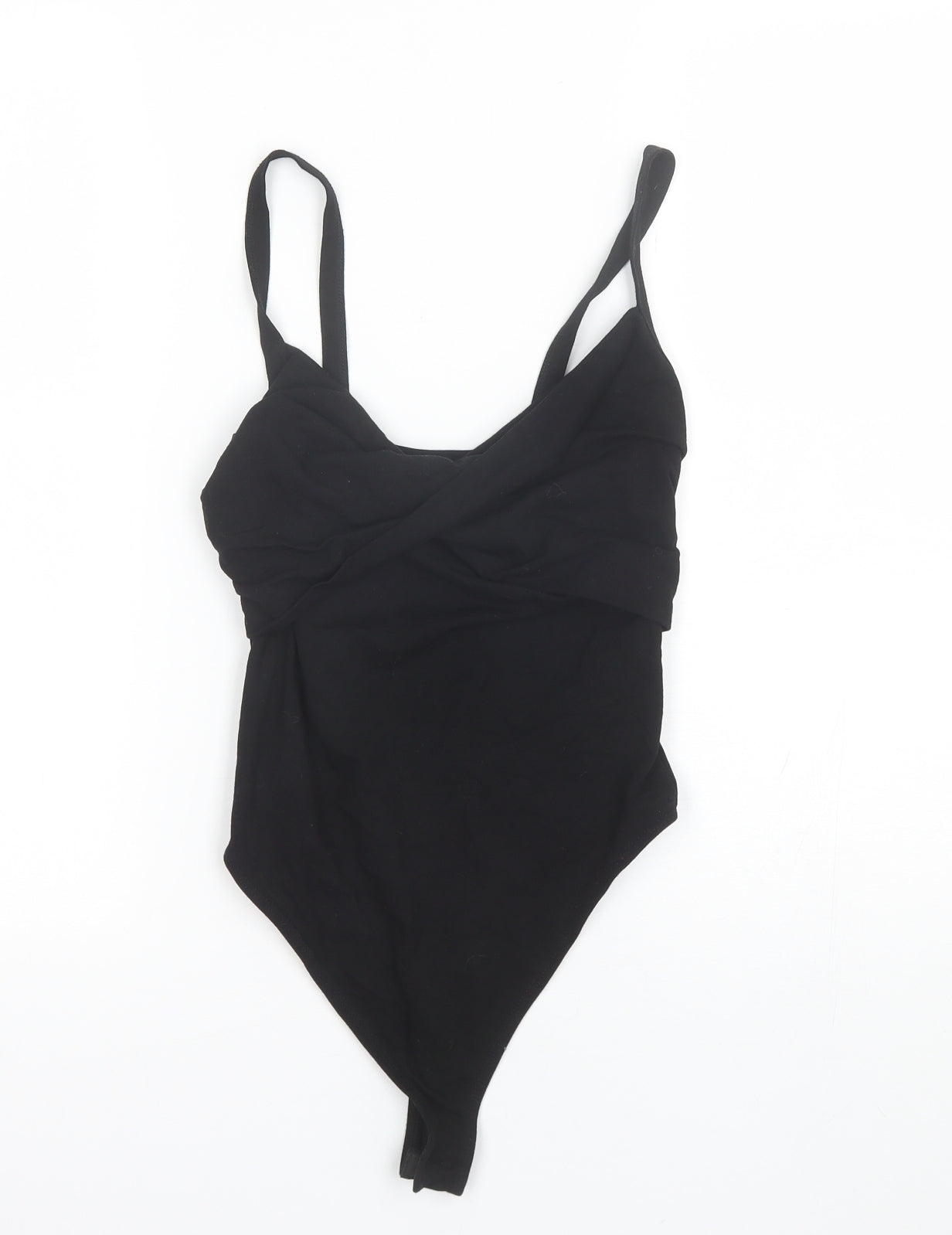 Miss Selfridge Womens Black  Cotton Bodysuit One-Piece Size 10