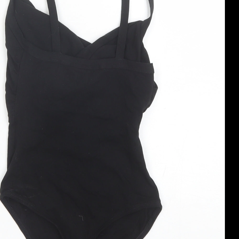 Miss Selfridge Womens Black  Cotton Bodysuit One-Piece Size 10